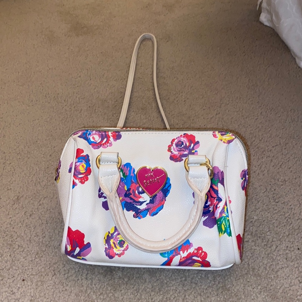 Cute Betsy Johnson Multi-Colored floral over the shoulder bag